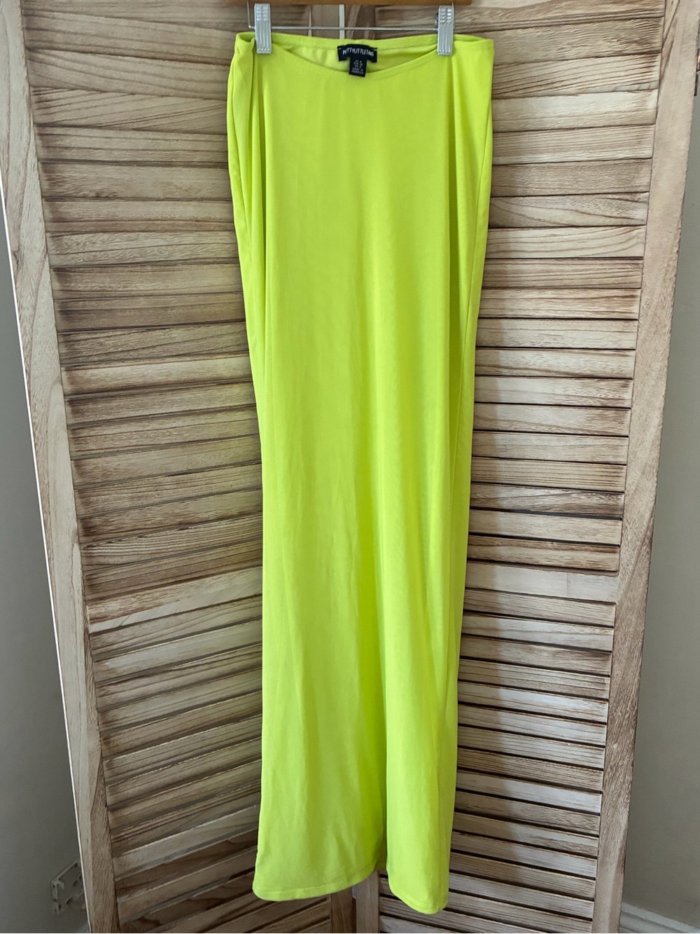 PrettyLittleThing Neon Yellow Mesh Maxi Skirt Size 4 Lime Green Column Skirt